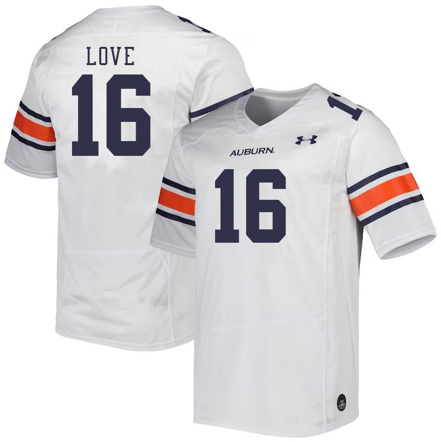 Men #16 Terrance Love Auburn Tigers College Football Jerseys Stitched Sale-White - Click Image to Close